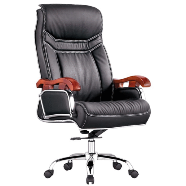 Executive Chair with Wooden Armrests